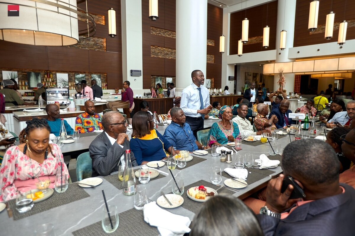 Fig 4. Deputy Managing Director -Support of SG Ghana, Mr. Kwame Abbey addressing customers at the event.