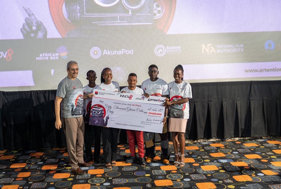 Fig 1- MD of Societe Generale Ghana and Winners of Artention 2025 