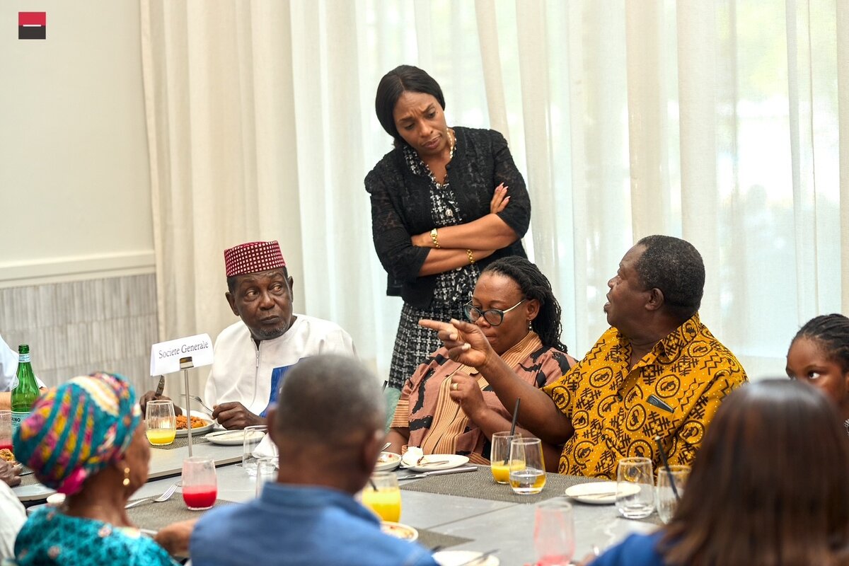 Fig 3. Deputy Managing Director -Commercial of SG Ghana, Madam Catherine Johnson interacting with customers at the event.