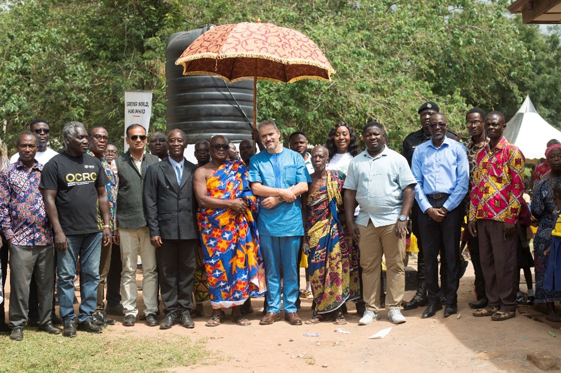 Fig 3. Some members of the Executive Committee of SG Ghana, Traditional leaders, Representatives of Polytank, Leaders of the school and Community Elders. 